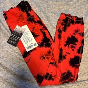 lululemon athletica Red and Black Tie-Dye Leggings